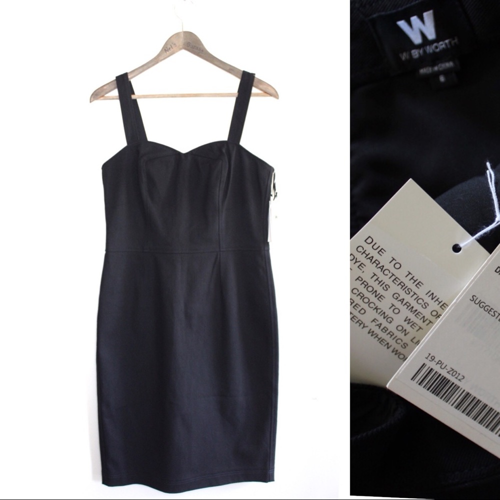 WORTH Stretch Twill Sweetheart Neckline Dress 6